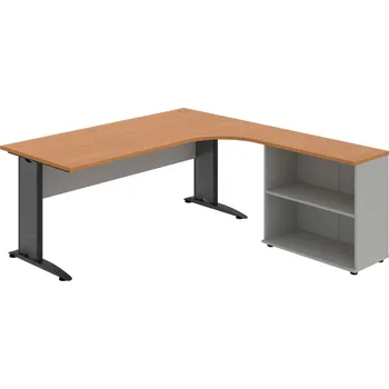 Psací stůl CE 1800 H L – Sestava levá 180 cm - Olše , Šedá , Černý kov