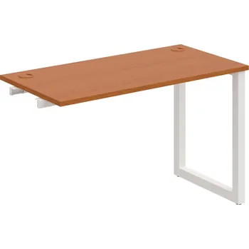 Psací stůl UE O 1200 R – Stůl pracovní délky 120 cm, hl. 60 cm, k řetězení - Třešeň , Bílý kov