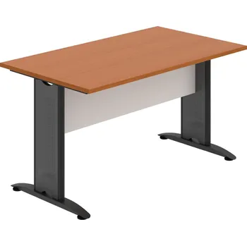 Jednací stůl CJ 1400 – Stůl jednací rovný 140 cm - Třešeň , Bílá , Černý kov