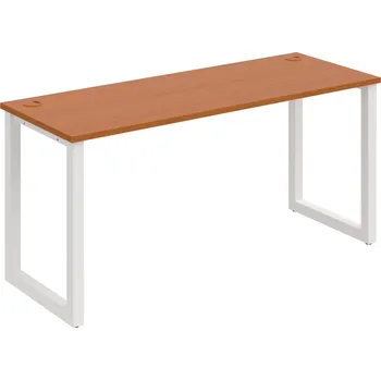 Psací stůl UE O 1600 – Stůl pracovní délky 160 cm, hl. 60 cm - Třešeň , Bílý kov