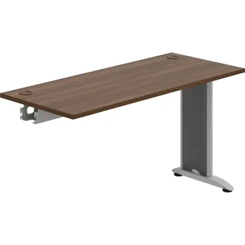 Psací stůl FE 1400 R – Stůl pracovní řetězící rovný 140 cm, hl. 60 cm - Ořech , Šedý kov
