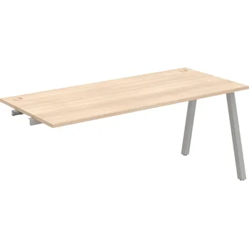 Psací stůl US A 1800 R – Stůl pracovní délky 180 cm, k řetězení - Akát , Šedý kov