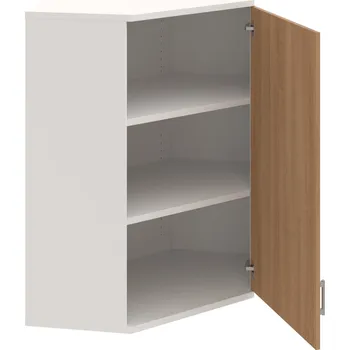 Policová skříň SRV 3 01 P H – Skříň vnitřní roh pravá 115,2 cm - Višeň , Bílá , USH – hranatá