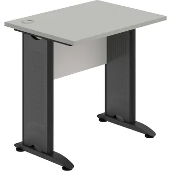 Psací stůl CE 800 – Stůl pracovní rovný 80 cm, hl. 60 cm - Šedá , Bílá , Černý kov