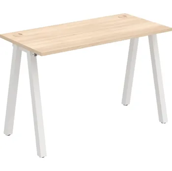 Psací stůl UE A 1200 – Stůl pracovní délky 120 cm, hl. 60 cm - Akát , Bílý kov