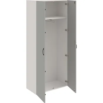 Šatní skříň DZR 5 80 01 – Skříň šatní dvéřová 185 × 80 cm - Šedá , Bílá , UCO – černá