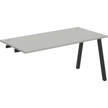 Psací stůl US A 1600 R – Stůl pracovní délky 160 cm, k řetězení - Šedá , Černý kov