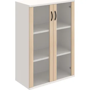 Policová skříň S 3 80 04 – Skříň policová dvéřová 115,2 × 80 cm - Akát , Bílá , UCO – černá