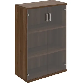 Policová skříň S 3 80 08 – Skříň policová dvéřová 115,2 × 80 cm - Čiré , Ořech , USH – hranatá