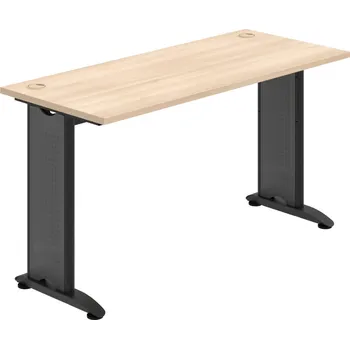 Psací stůl FE 1400 – Stůl pracovní rovný 140 cm, hl. 60 - Akát , Černý kov