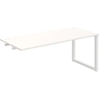 Psací stůl US O 1800 R – Stůl pracovní délky 180 cm, k řetězení - Bílá , Bílý kov