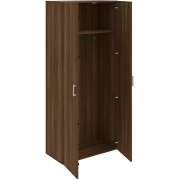 Policová skříň DZ 5 80 01 – Skříň šatní dvéřová 185 × 80 cm - Ořech , Ořech , USH – hranatá