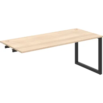 Psací stůl US O 1800 R – Stůl pracovní délky 180 cm, k řetězení - Akát , Černý kov