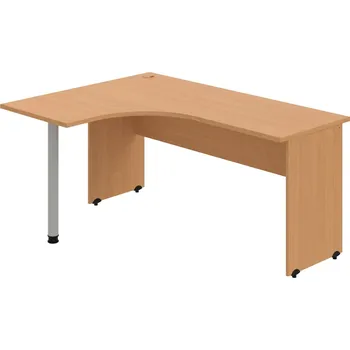 Psací stůl GE 60 P – Stůl ergo pravý 160 × 120 cm - Buk , Buk , Šedý kov