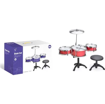 Hudební nástroj pro děti Alltoys Bubny se židličkou - červené