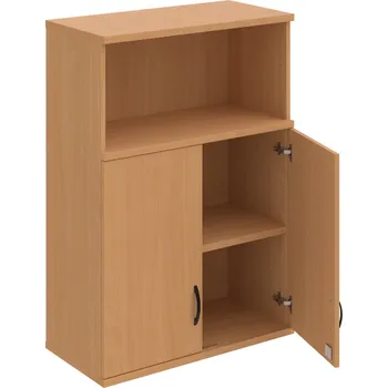 Policová skříň SZ 3 80 02 H – Skříň policová dvéřová 115,2 × 80 cm - Buk , Buk , UCO – černá