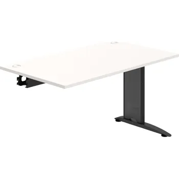 Psací stůl FS 1400 R – Stůl pracovní řetězící rovný 140 cm - Bílá , Černý kov