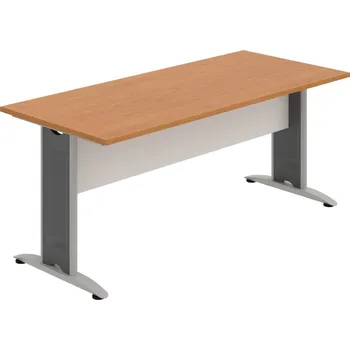 Jednací stůl CJ 1800 – Stůl jednací rovný 180 cm - Olše , Bílá , Šedý kov