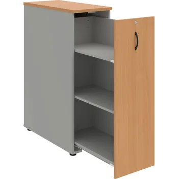 SPVZ 3 P – Skříňka ke stolu, šanonová, výsuvná, pravá - Buk , Šedá , UCO – černá