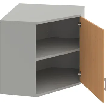 Policová skříň SRV 2 01 P H – Skříň vnitřní roh pravá 76,8 cm - Buk , Šedá , USH – hranatá