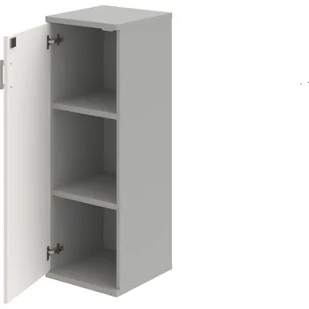 Policová skříň SZ 3 40 01 L – Skříň policová dvéřová 115,2 × 40 cm - Bílá , Šedá , USH – hranatá