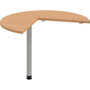 Jednací stůl FP 21 L – Stůl jednací levý ø 100 cm - Buk , Šedý kov