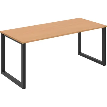 Psací stůl UJ O 1800 – Stůl jednací rovný délky 180 cm - Buk , Černý kov