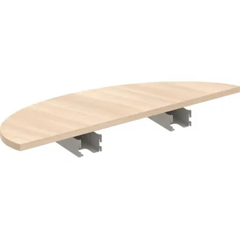 Jednací stůl FP 120 – Stůl zakončovací oblouk 120 cm - Akát , Šedý kov