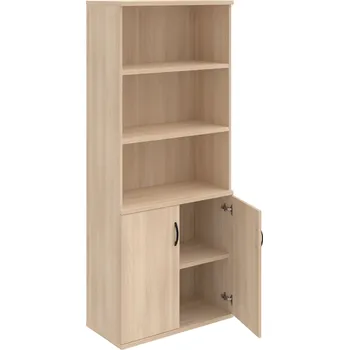 Policová skříň S 5 80 03 – Skříň policová dvéřová 192 × 80 cm - Akát , Akát , UCO – černá