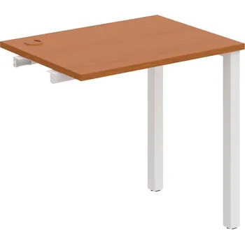 Psací stůl UE 800 R – Stůl pracovní délky 80 cm, hl. 60 cm, k řetězení - Třešeň , Bílý kov