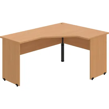 Psací stůl GEV 60 L – Stůl ergo levý 160 × 120 cm - Buk , Buk , Černý kov