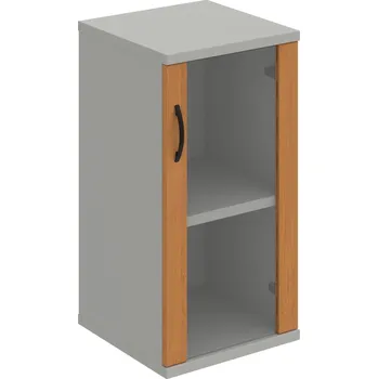 Policová skříň S 2 40 02 P – Skříň policová dvéřová 76,8 × 40 cm - Olše , Šedá , UCO – černá