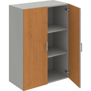 Policová skříň D 3 80 01 – Skříň policová dvéřová 111 × 80 cm - Olše , Šedá , USH – hranatá