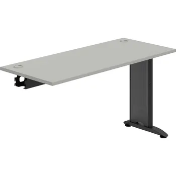 Psací stůl FE 1400 R – Stůl pracovní řetězící rovný 140 cm, hl. 60 cm - Šedá , Černý kov