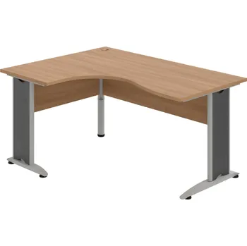Psací stůl CE 2005 P – Stůl ergo pravý 160 × 120 cm - Višeň , Višeň , Šedý kov