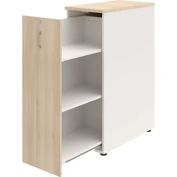 SPVZ 3 L – Skříňka ke stolu, šanonová, výsuvná, levá - Akát , Bílá , USN – Hobis