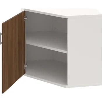 Policová skříň SRV 2 01 L – Skříň vnitřní roh levá 76,8 cm - Ořech , Bílá , USH – hranatá