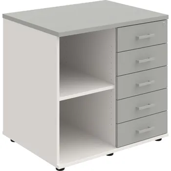 SPKZ 3 80 60 P P – Skříňka ke stolu, pravá, s centrálním zamykáním - Šedá , Bílá , USH – hranatá