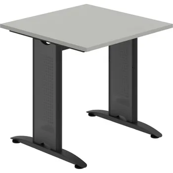 Jednací stůl FJ 800 – Stůl jednací rovný 80 cm - Šedá , Černý kov