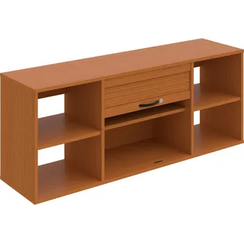 Policová skříň SRZ 7 – Skříň závěsná roletová 140 cm - Třešeň , UCO – černá , Třešeň