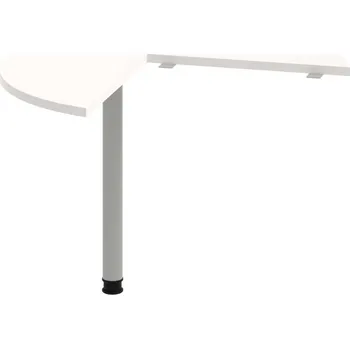 Jednací stůl FP 21 L – Stůl jednací levý ø 100 cm - Bílá , Šedý kov