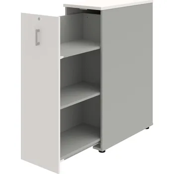 SPVZ 3 L – Skříňka ke stolu, šanonová, výsuvná, levá - Bílá , Šedá , USH – hranatá