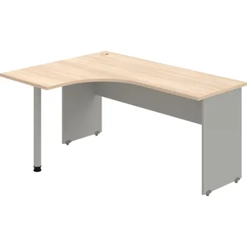 Psací stůl GE 60 P – Stůl ergo pravý 160 × 120 cm - Akát , Šedá , Šedý kov