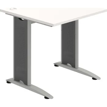 Psací stůl FS 800 – Stůl pracovní rovný 80 cm - Bílá , Šedý kov