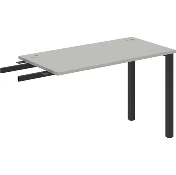 Psací stůl UE 1200 RU – Stůl pracovní délky 120 cm, hl. 60 cm, k řetězení - Šedá , Černý kov