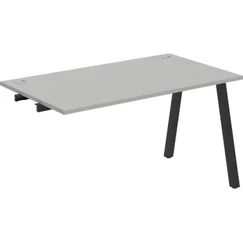 Psací stůl US A 1400 R – Stůl pracovní délky 140 cm, k řetězení - Šedá , Černý kov