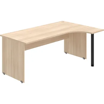 Psací stůl GE 1800 L – Stůl ergo levý 180 × 120 cm - Akát , Akát , Černý kov