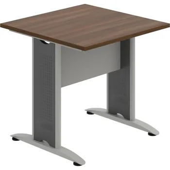 Jednací stůl CJ 800 – Stůl jednací rovný 80 cm - Ořech , Šedá , Šedý kov