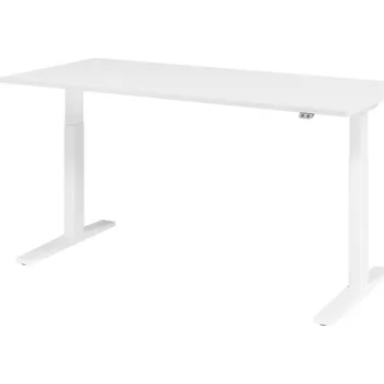 Jednací stůl Výškově nastavitelný psací stůl, elektrický, s tlačítkem, C-noha, 1800 x 800 mm, bílý