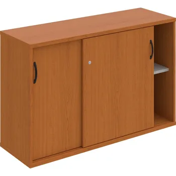 Policová skříň SZ 2 120 02 – Skříňka s posuv. dveřmi 76,8 × 120 cm - Třešeň , Třešeň , UCO – černá